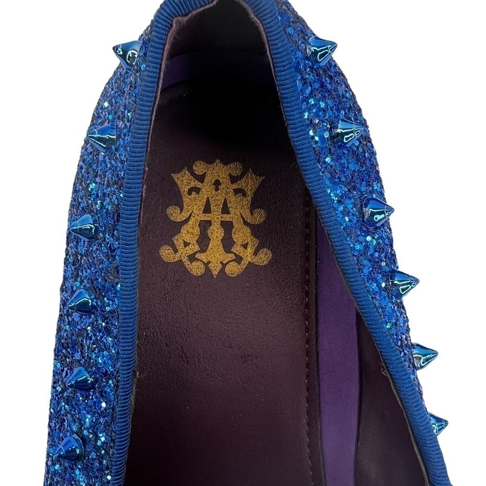 After Midnight Men’s Royal Blue “Ultra Spikes” Sequined Dress Loafer Shoes - Picture 11 of 15